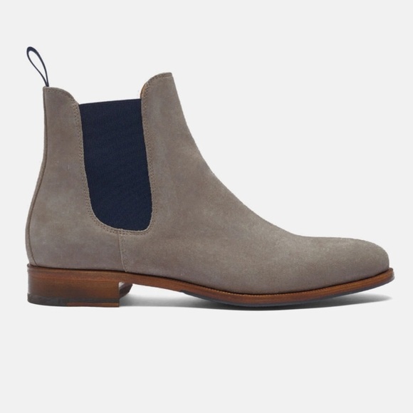 GIANCARLO l Taupe Chelsea  Casual Ankle Boot Gray Suede Leather Work Size 45 - Picture 1 of 9